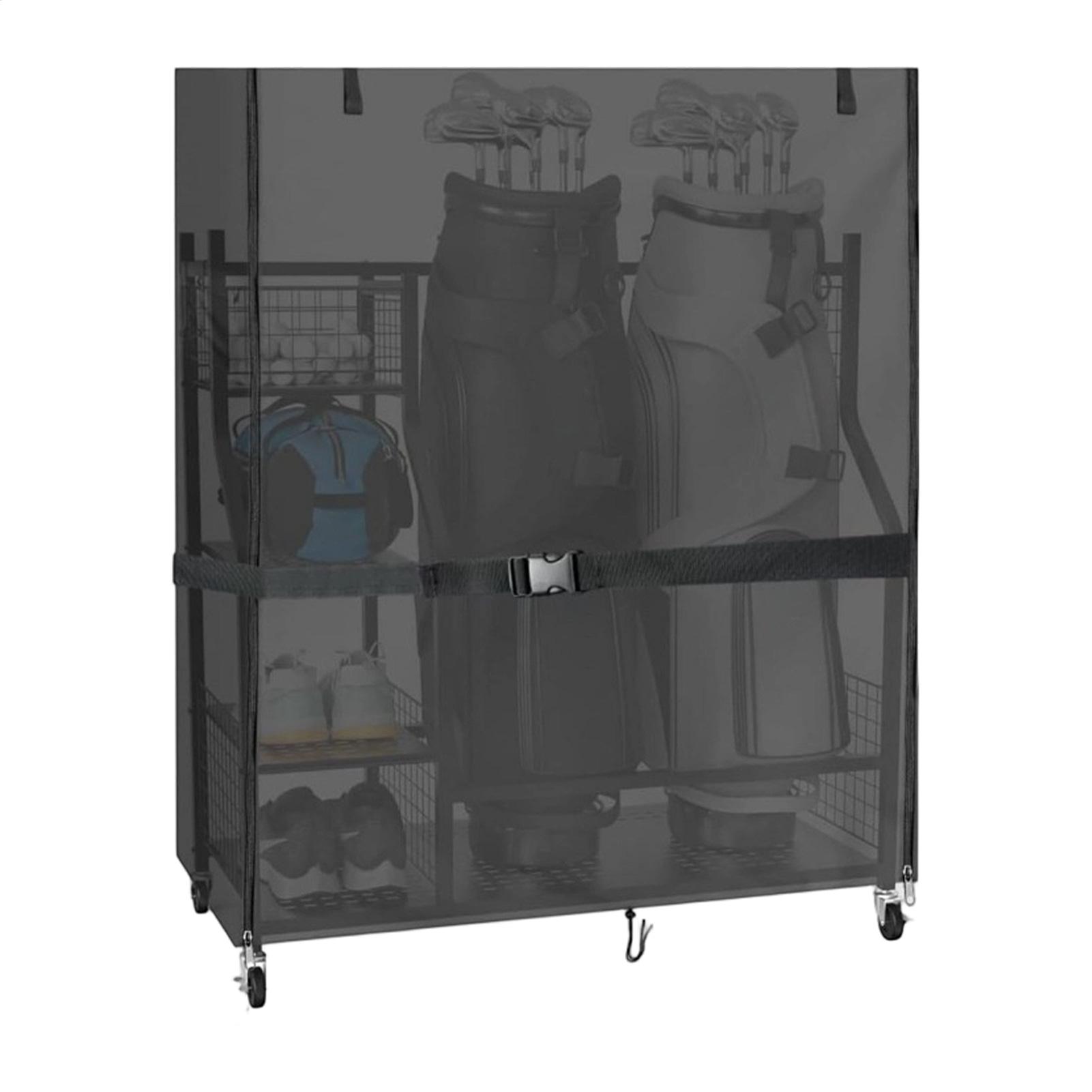 Golf Equipment Garage Storage - スポーツ用品収納用ガレージオーガナイザー、オックスフォード生地製、防水加工、シルバーコーティング、ゴルフバッグスタンドカバー、家庭用ガレージや収納スペースに最適。