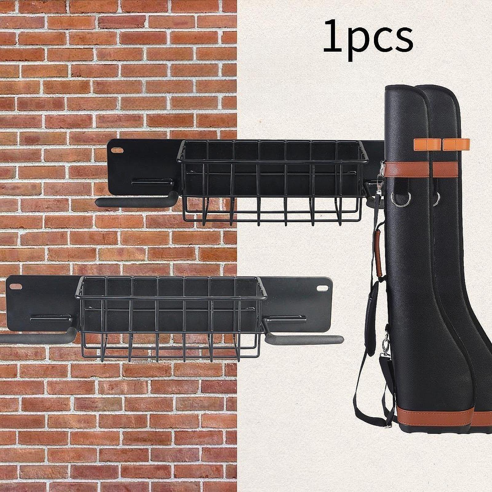 Golf Equipment Garage Storage - 壁掛け式ゴルフ用品ホルダー、ダブルバッグフックと収納バスケット付き、ガレージ、地下室、クラブ用