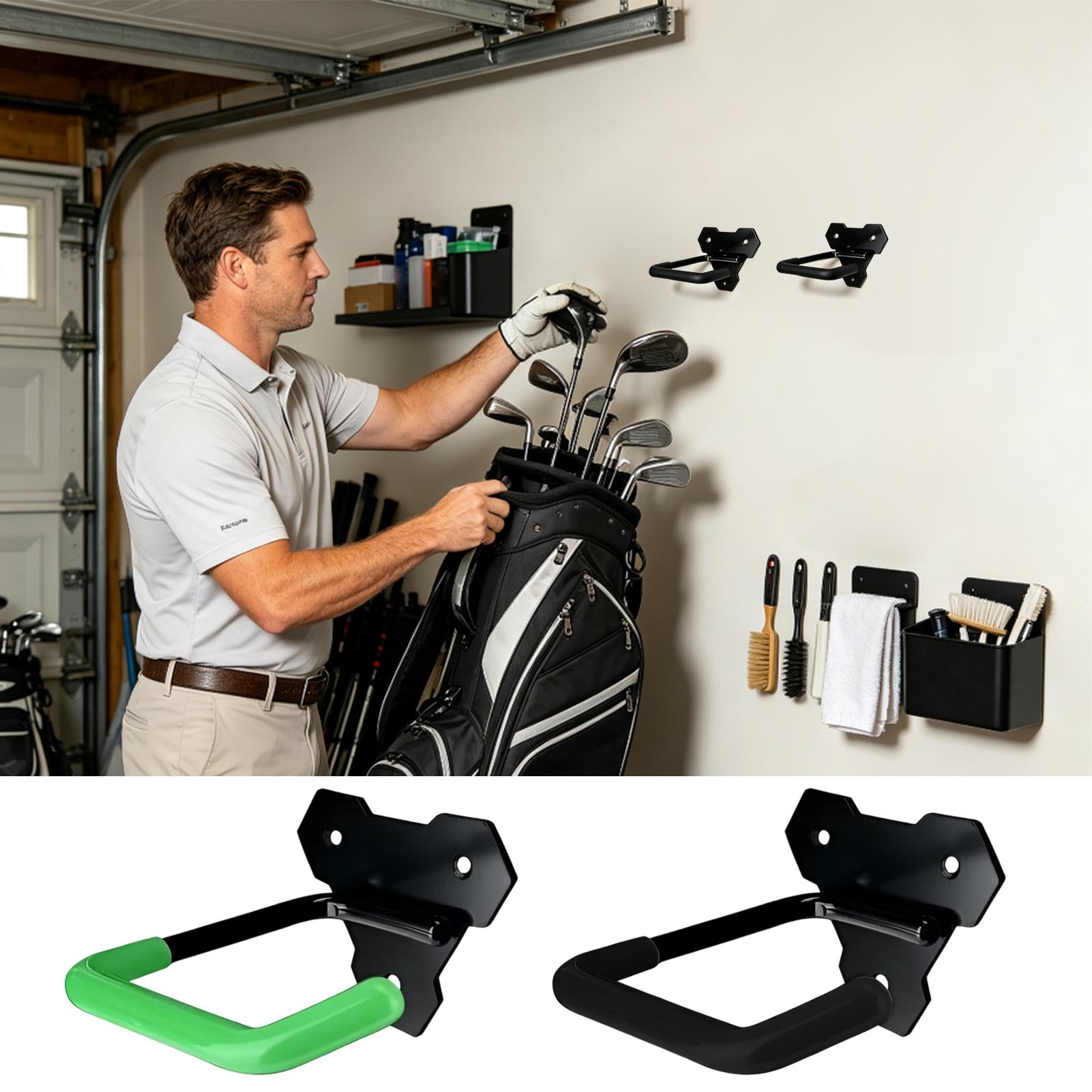 ゴムコーティングされたゴルフバッグ用壁掛けハンガー、頑丈な収 - Golf Equipment Garage Storage のレビューと価格