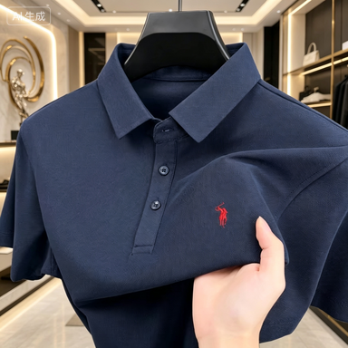 メンズクラシックポロシャツ – 通気性のあるコットンブレンド - Golf Equipment Logo のレビューと価格