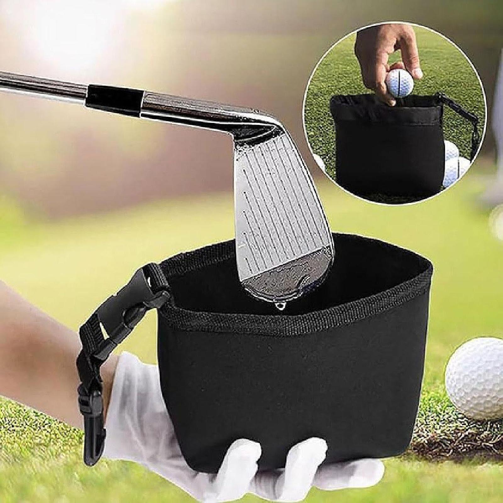 再利用可能なゴルフボールクリーニングバッグ クリップ付き 軽 - Golf Equipment Gifts のレビューと価格