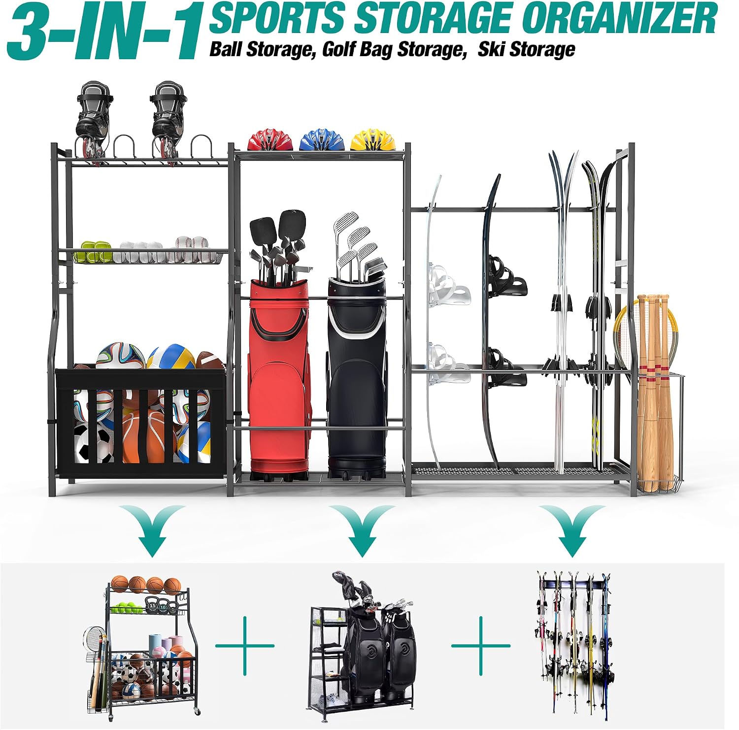 スポーツ用品オーガナイザー ゴルフバッグスタンド、自立型スキ - Golf Equipment And Gear のレビューと価格