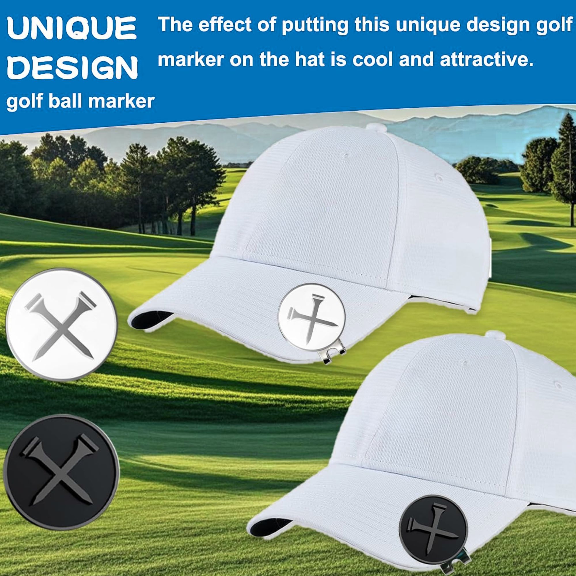 4個入りゴルフボールマーカー、パーソナライズされたロゴ入りエ - Golf Ball Premium のレビューと価格
