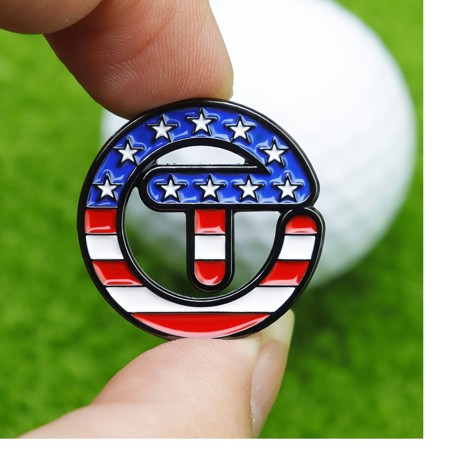 アメリカ国旗風星条旗ゴルフボールマーカー、マグネット式ハット - Golf Ball Premium のレビューと価格