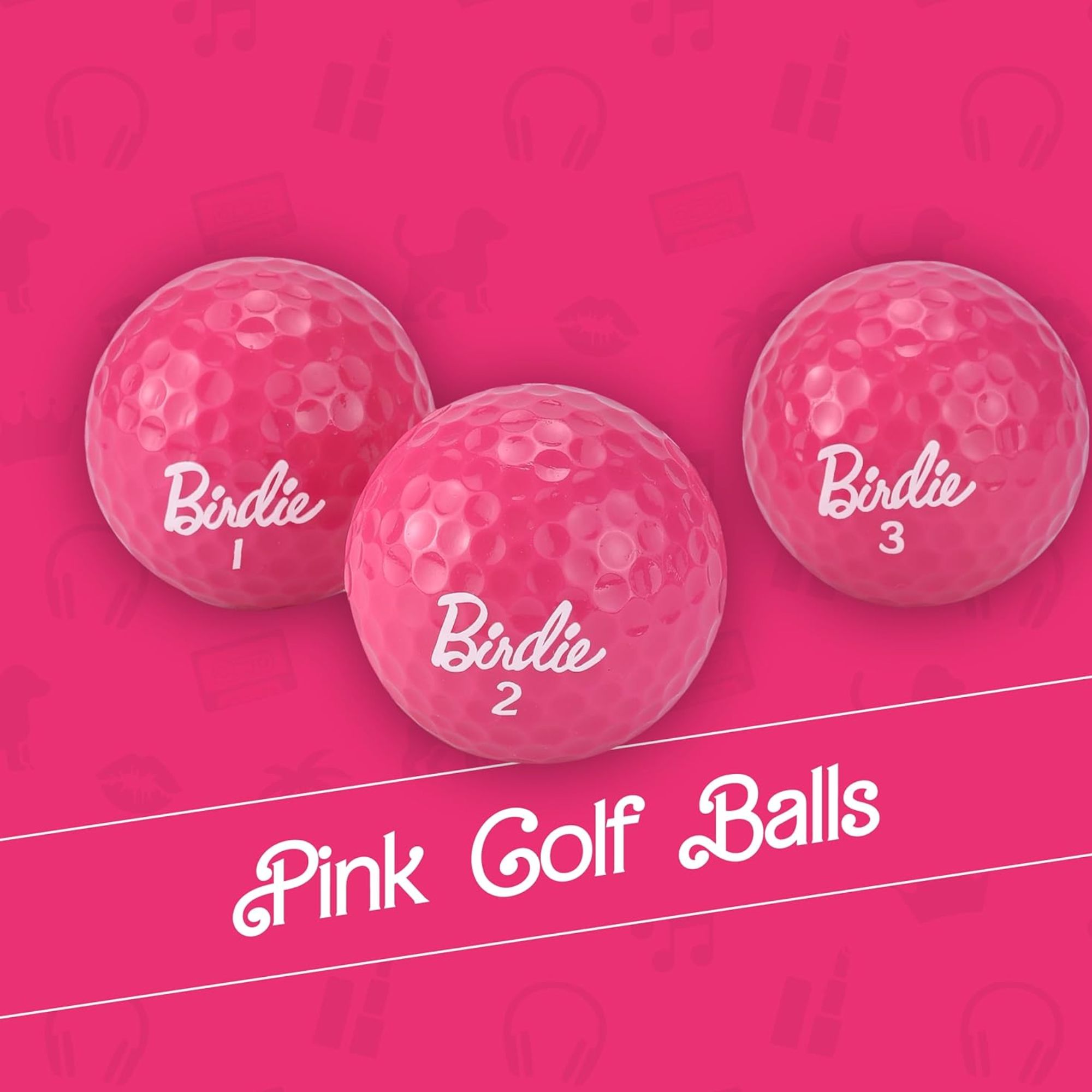 3個入りの面白いゴルフボール - バーディーピンクのゴルフボ - Golf Ball Premium のレビューと価格