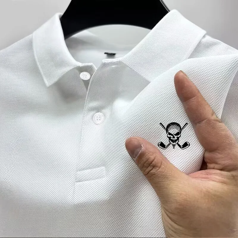 メンズスカルポロシャツ,ゴルフロゴ,パーソナライズされたファ - Golf Equipment Logo のレビューと価格