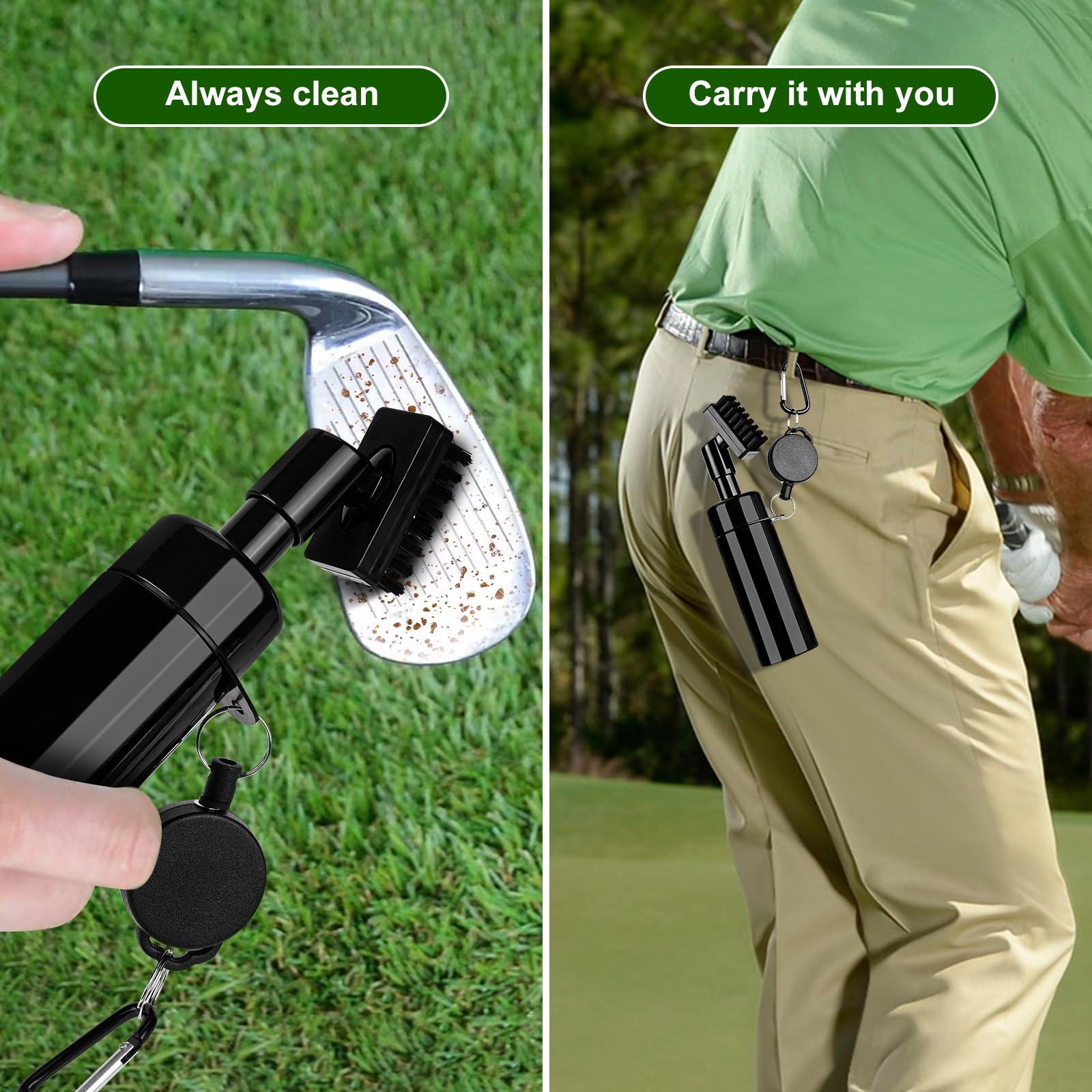 ゴルフクラブヘッドクリーニングブラシ、格納式バックル付きU字 - Golf Equipment Gifts のレビューと価格