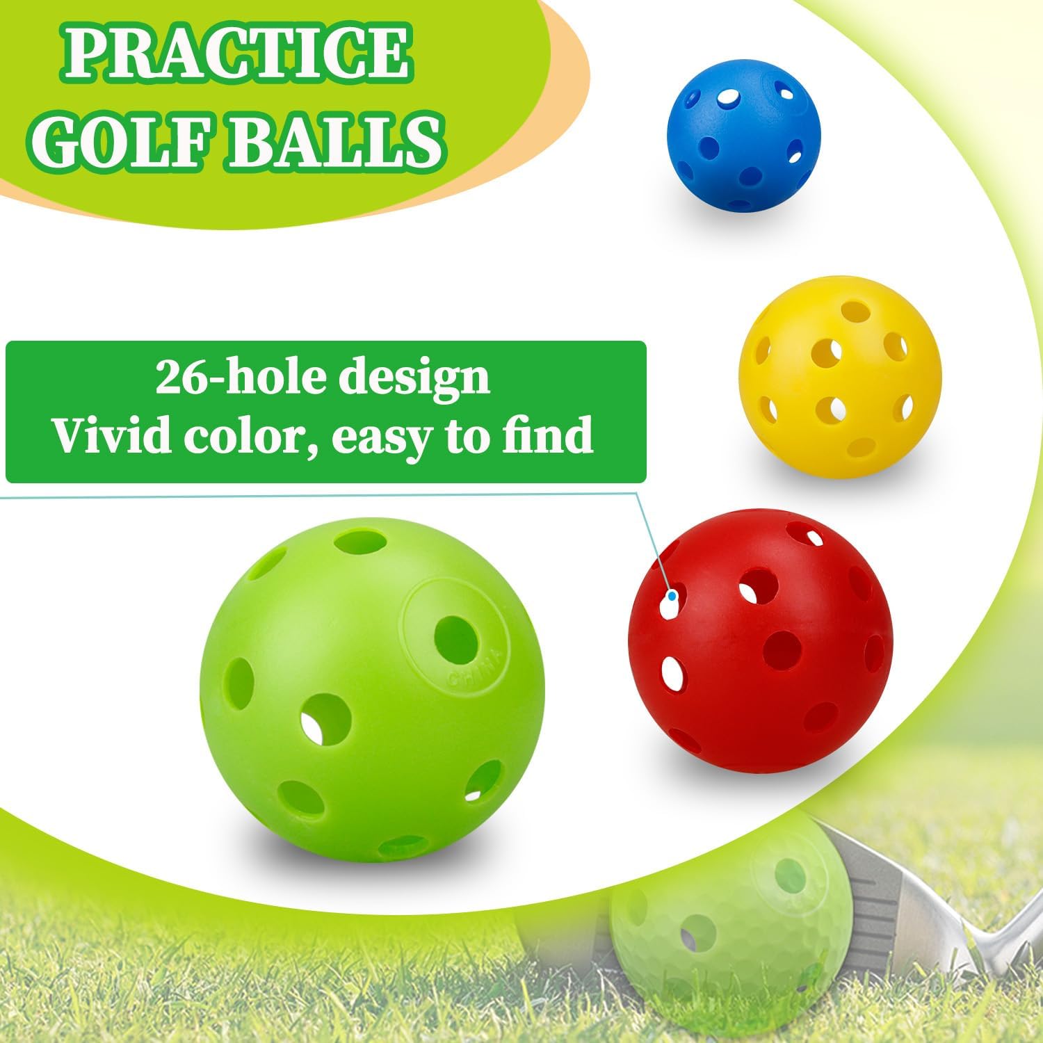 24個42MMエアフローカラープラスチック屋内練習ゴルフボー - Golf Ball Premium のレビューと価格